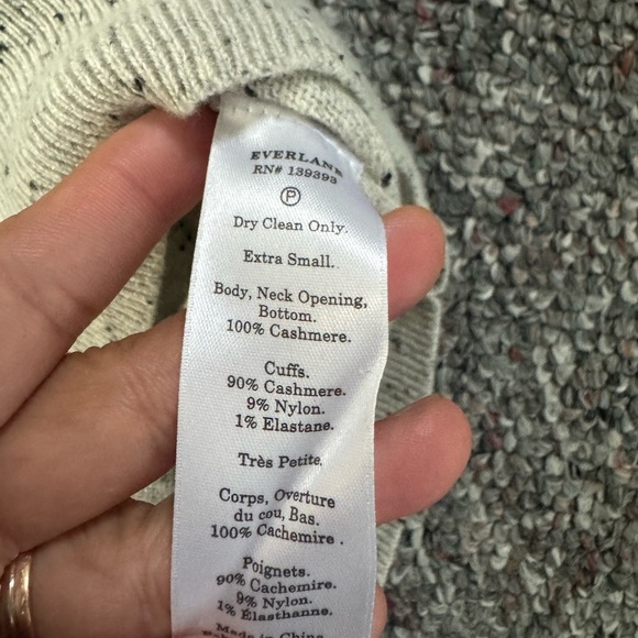 Everlane Gray Speckled 100% Cashmere Knit Sweater Womens Size Xs - Picture 6 of 7